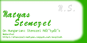 matyas stenczel business card
